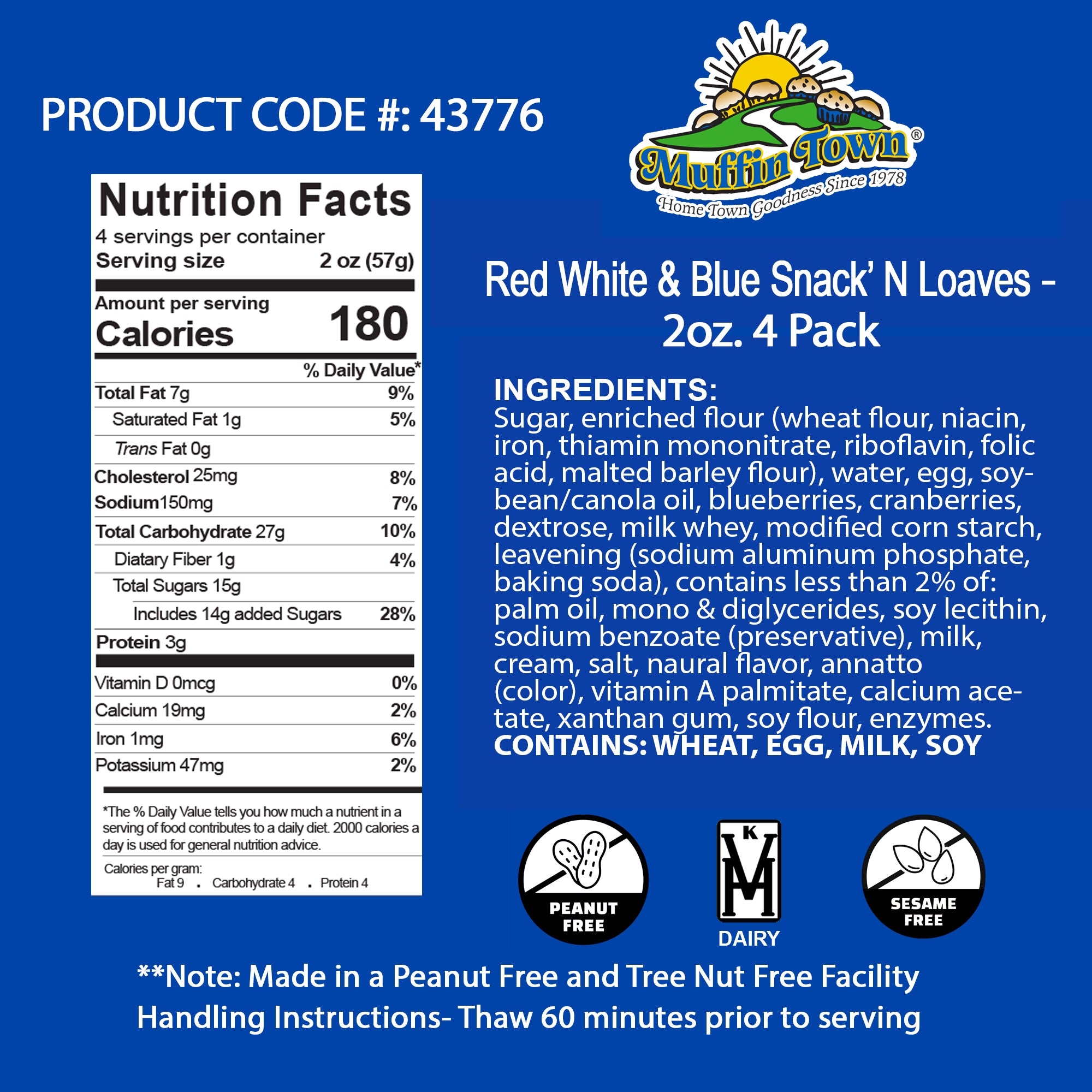 Red White & Blue Snack' N Loaves 4 Pack
