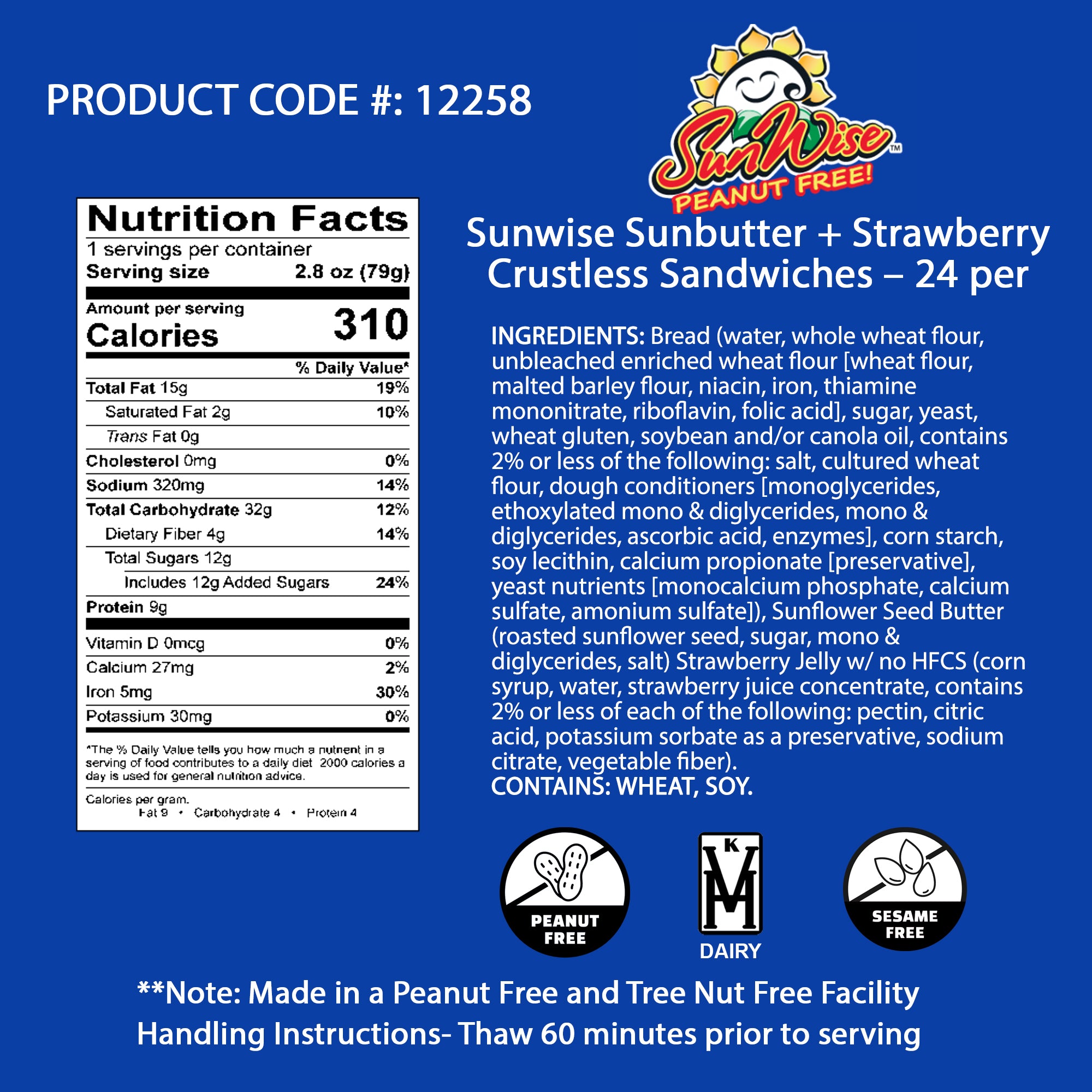 Sunwise Sunbutter + Strawberry Crustless Sandwiches (Nut Free) Madelines Pantry
