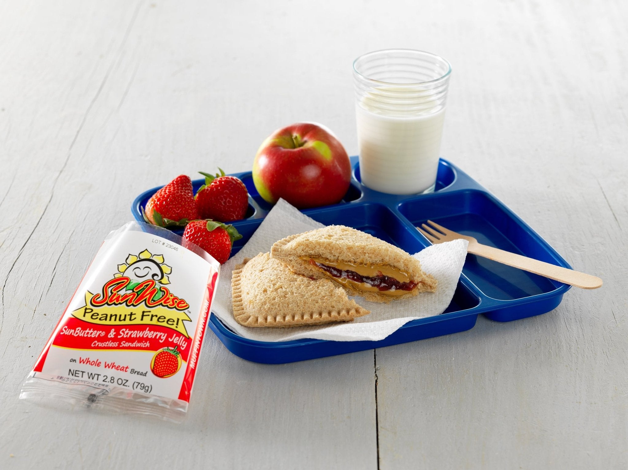 Sunwise Sunbutter + Strawberry Crustless Sandwiches (Nut Free) Madelines Pantry